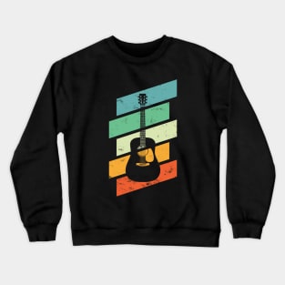 Vintage Style Dreadnought Style Acoustic Guitar Retro Colors Crewneck Sweatshirt